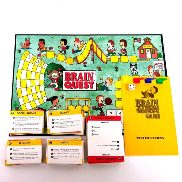 1993 Brain Quest Board Game Grades 1-6 Educational Fun Questions Complete Good - Picture 3 of 3